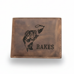 FiSHING BIFOLD DISTRESSED LEATHER WALLET