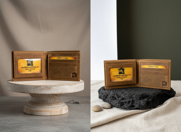 Turkey and Tracks  Distressed Leather Wallet