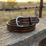 Hand Tooled Cowhide Leather Belt - Handcrafted in the USA - Pick Your Design