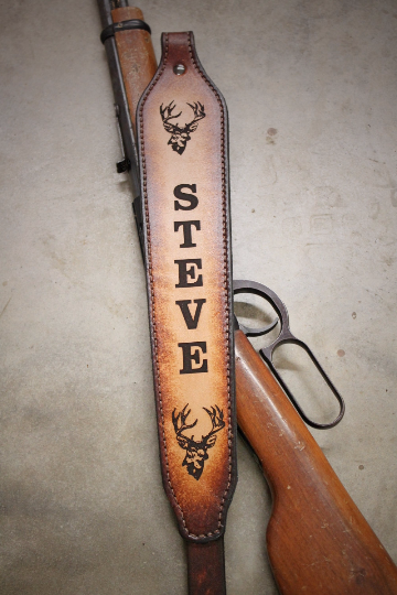 Leather Rifle Sling, Personalized Sling for Hunters, Made in the USA