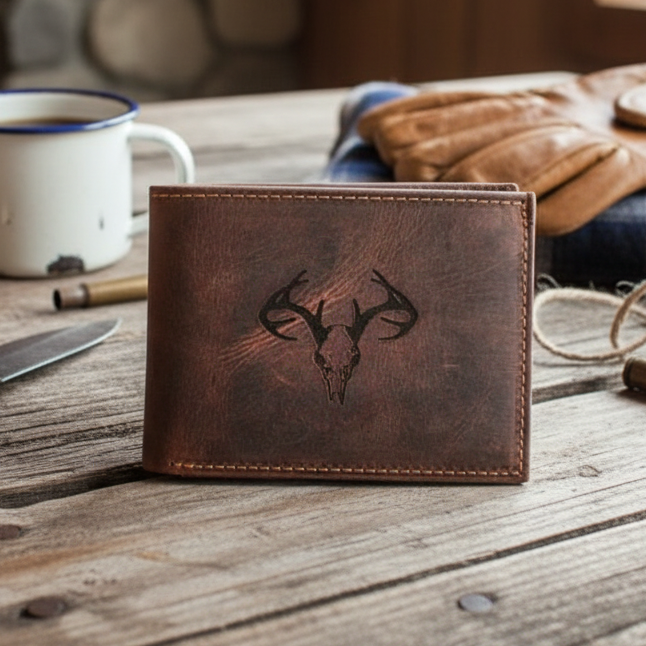 BONE COLLECTOR deer skull BIFOLD WALLET
