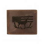 Deer with Flag and Antlers BIFOLD WALLET