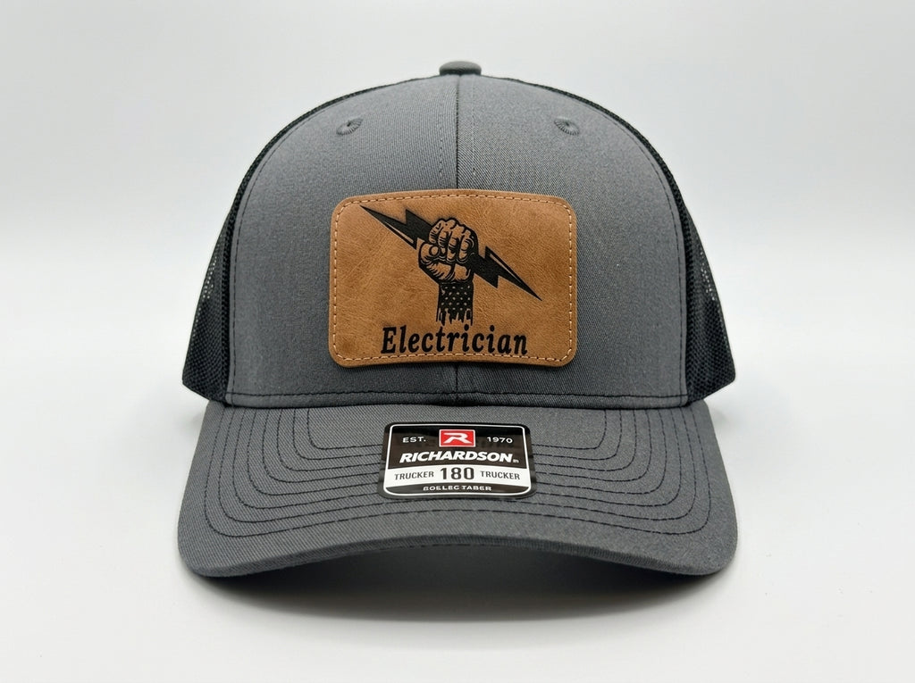 Richardson 112 Electrician Leather Patch Trucker Hat