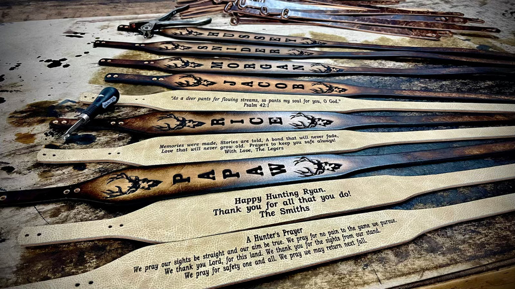 Leather Rifle Sling, Personalized Sling for Hunters, Made in the USA