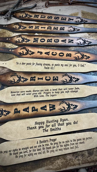 Leather Rifle Sling, Personalized Sling for Hunters, Made in the USA