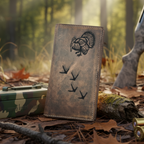 Turkey and Tracks  Leather Classic Roper Checkbook Wallet by Miller's Leather Shop