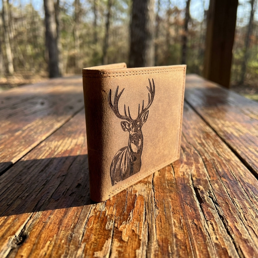 Distressed Leather Bifold Wallet - DEER Wallet by Miller's Leather