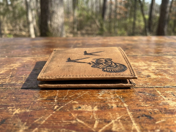 Leather Turkey Wallet - Engraved with Turkey Design