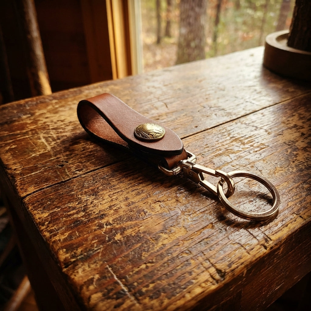 Leather Key Holder with Snap Closure | Personalized Key Keeper