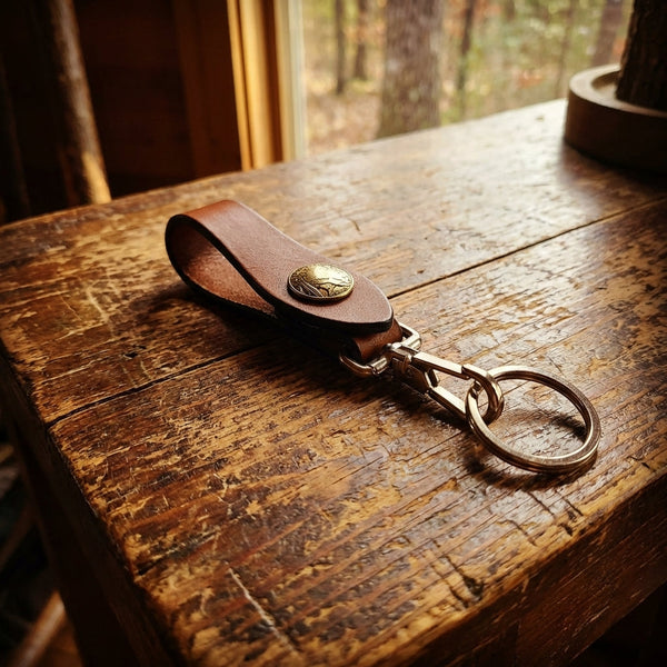 Leather Key Holder with Snap Closure | Personalized Key Keeper