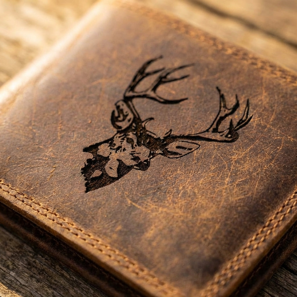 Handcrafted Leather Wallet with Miller's Classic Deer Design