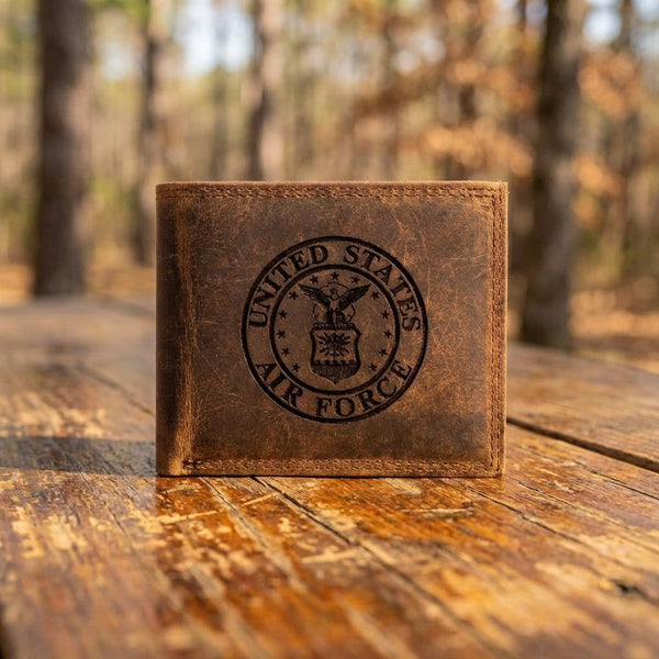 United States Air Force Leather Wallet - Military Gift