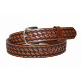 Leather Belt - Handcrafted Basket Weave Full-Grain Cowhide | Miller's
