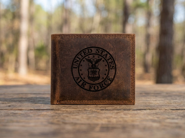 United States Air Force Leather Wallet - Military Gift