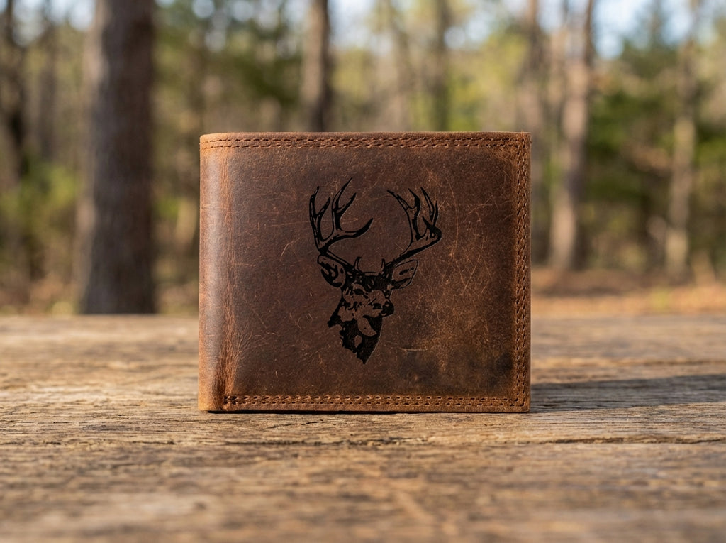 Handcrafted Leather Wallet with Miller's Classic Deer Design