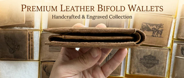 Leather Turkey Wallet - Engraved with Turkey Design