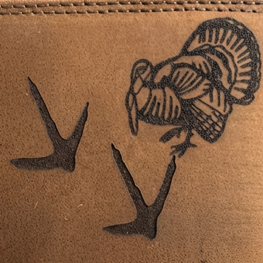 Turkey and Tracks  Distressed Leather Wallet