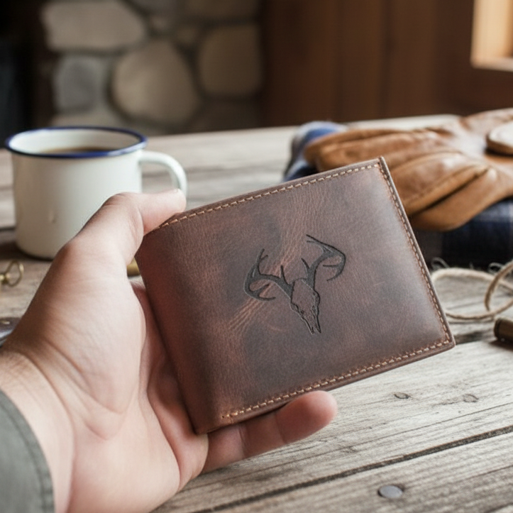 BONE COLLECTOR deer skull BIFOLD WALLET