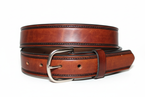Tooled Border Line Handcrafted Leather Belt