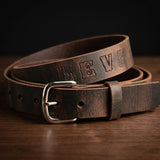 Distressed Buffalo Leather Belt - Miller's Handmade USA Full Grain Bel