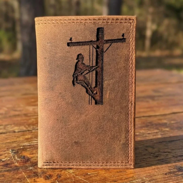 MillersLeatherShop LINEMAN TRIFOLD - Distressed Leather Wallet