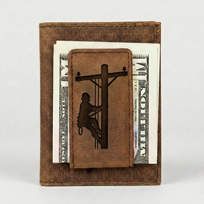 Lineman Money Clip Wallet, Leather Wallet