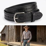 Barb Wire Hand-Tooled Full-Grain Leather Belt | Miller's Leather Shop