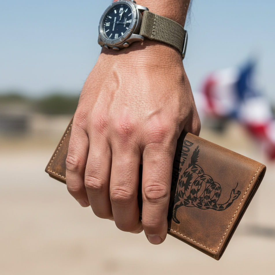 Gadsden Flag Don't Tread on Me  Roper Long Wallet