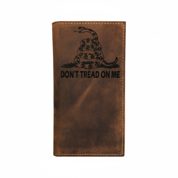 Engraved Roper Leather Wallet Double Stitched