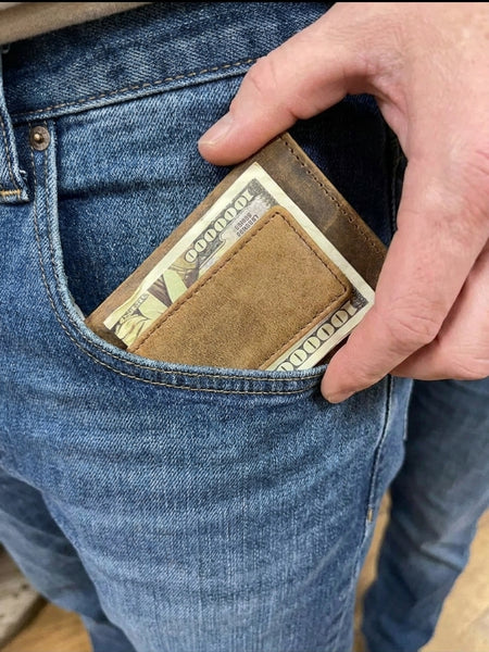 Vertical Front Pocket Wallet - American Flag Concho