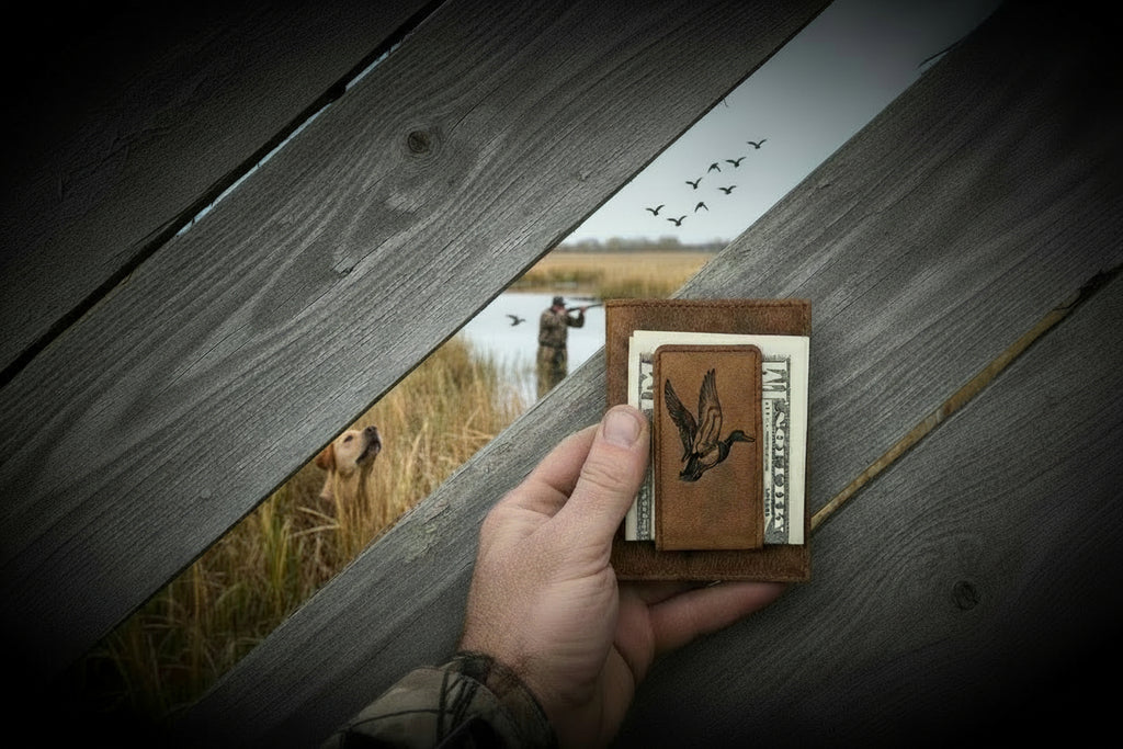 Leather Money Clip Wallet - Duck Design