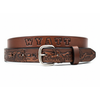 DUCK Hunter Belt, tooled leather belt, personalized belt, Name Engraved Free!