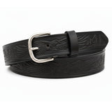 Handcrafted Men's Leather Belt, Eagle & Mountain Design - Miller's Lea