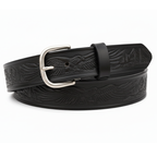 Handcrafted Leather Belt with Eagle in Flight and Mountains(Solid Leather and no stitching)
