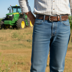 Farm Tooled Leather Belt, Tractor Belt, Made in the USA by Miller's Leather Shop