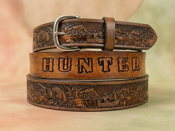 フィッシングベルト　レザークラフト Handmade Leather Fishing Belt with Free Personalization | Miller's