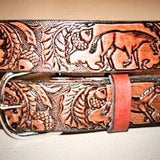 Handmade Horse & Acorn Full Grain Leather Belt - Miller's Leather Shop
