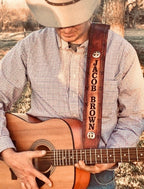 Custom Tooled Guitar Straps by Miller's Leather Shop