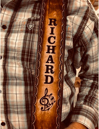 Custom Tooled Guitar Straps by Miller's Leather Shop