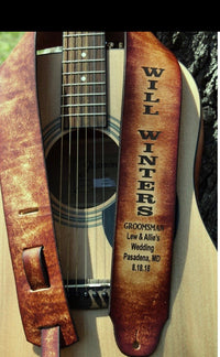 Custom Tooled Guitar Straps by Miller's Leather Shop