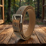Distressed Buffalo Leather Belt - Handmade in USA