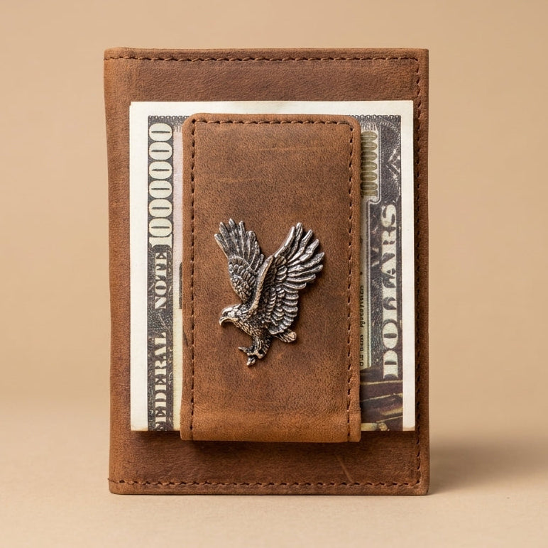 Vertical Front Pocket Wallet - Eagle Concho