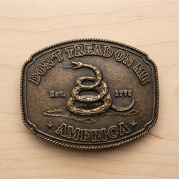 Don't Tread On Me Metal Belt Buckle Gadsden Snake Patriotic Belt Buckle