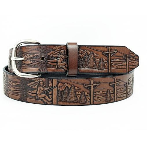 Lineman Hand Tooled Leather Belt - Full Grain Cowhide | Miller's Lineman Hand Tooled Leather Belt - Full Grain Cowhide | Miller's