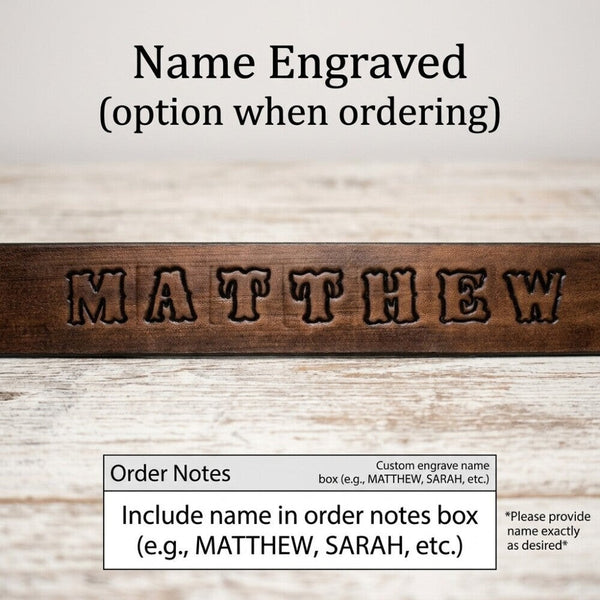 Personalized Kids Leather Belt, Fishing Scene - Miller's Leather Shop