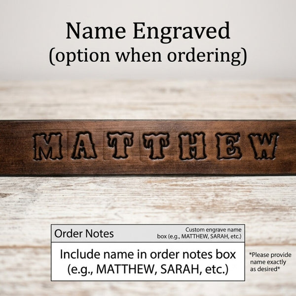 Personalized Kids Leather Belt - Western Oak Leaf Cowboy Belt | Millers Leather Shop