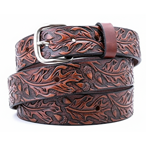 Oak Leaf and Acorn, Carved Leather Belt, Personalized Free!