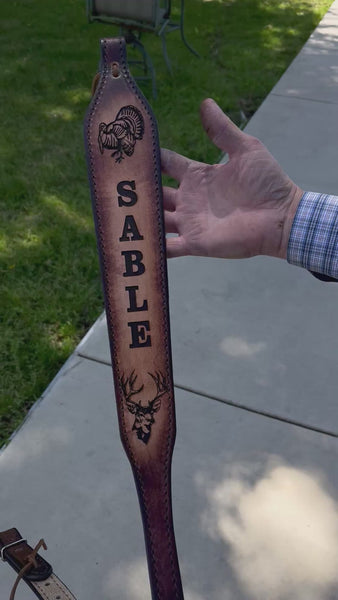 Handmade Leather Rifle Sling- custom engraved
