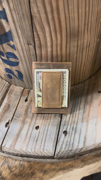 Square American Flag Money Clip Wallet - Slim Front Pocket Design