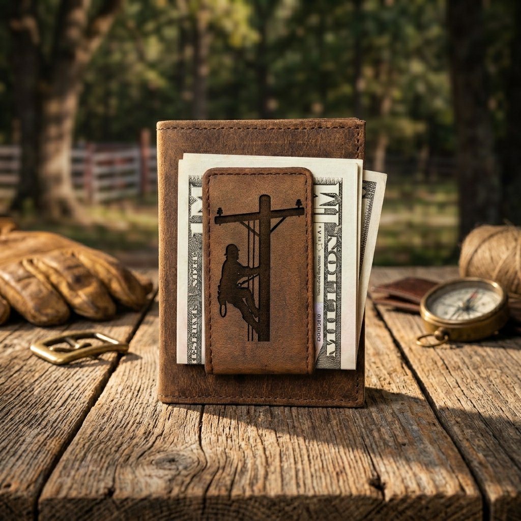 Lineman Money Clip Wallet, Leather Wallet